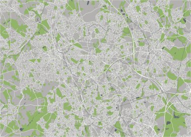 Birmingham, Wolverhampton, İngiliz Midlands, İngiltere, İngiltere'de şehir haritası