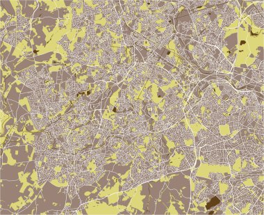 Birmingham, Wolverhampton, İngiliz Midlands, İngiltere, İngiltere'de şehir haritası