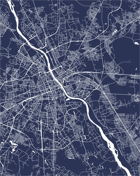 Karte der Stadt Warschau, Polen — Stockvektor