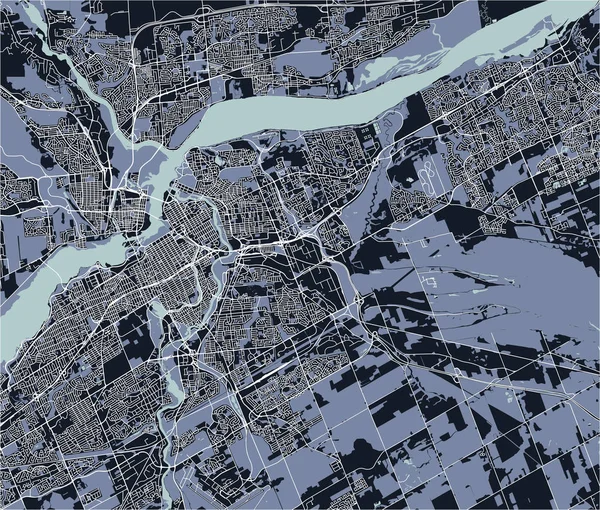 Векторная Карта Города Оттава Онтарио Канада — стоковый вектор