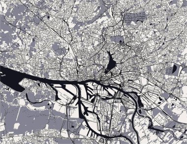 vektör harita şehir Hamburg, özgür ve Hansa şehri Hamburg, Almanya