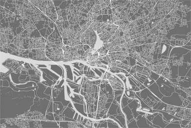 vektör harita şehir Hamburg, özgür ve Hansa şehri Hamburg, Almanya