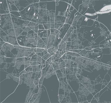 Münih, Bavyera, Almanya'nın şehrin vektör harita