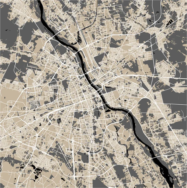 Вектор Карта Міста Варшава Польща — стоковий вектор