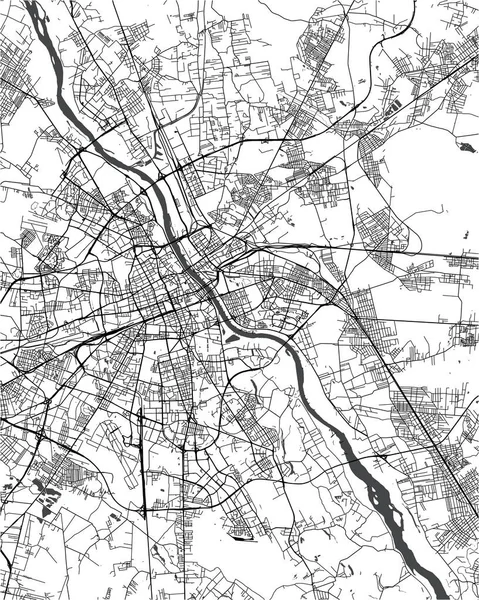 Vektorová Mapa Města Varšava Polsko — Stockový vektor