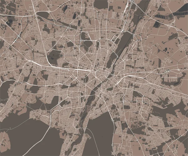 Vektorová Mapa Města Mnichov Bavorsko Německo — Stockový vektor