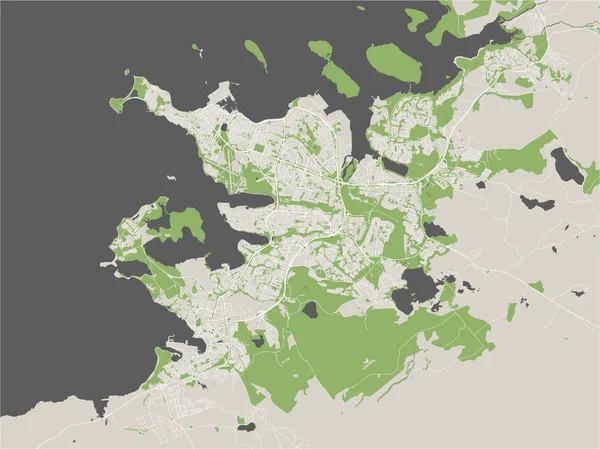 Иллюстрационная Карта Города Рейкьявик Столичный Регион Исландия — стоковый вектор