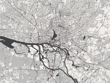 vektör harita şehir Hamburg, özgür ve Hansa şehri Hamburg, Almanya