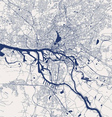 vektör harita şehir Hamburg, özgür ve Hansa şehri Hamburg, Almanya