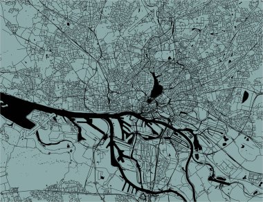 vektör harita şehir Hamburg, özgür ve Hansa şehri Hamburg, Almanya