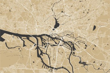 vektör harita şehir Hamburg, özgür ve Hansa şehri Hamburg, Almanya