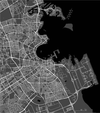 Doha, Katar harita illüstrasyon