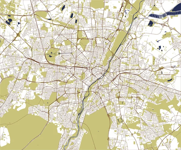 Vector Map City Munich Bavaria Germany — Stock Vector