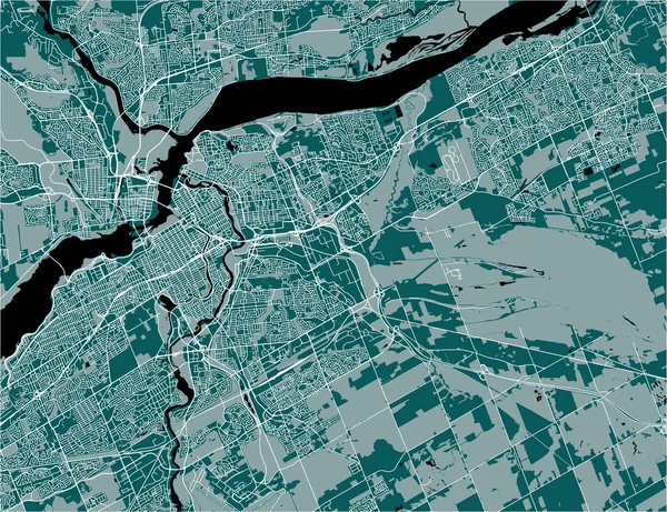 Mapa de la ciudad de Ottawa, Ontario, Canadá — Vector de stock