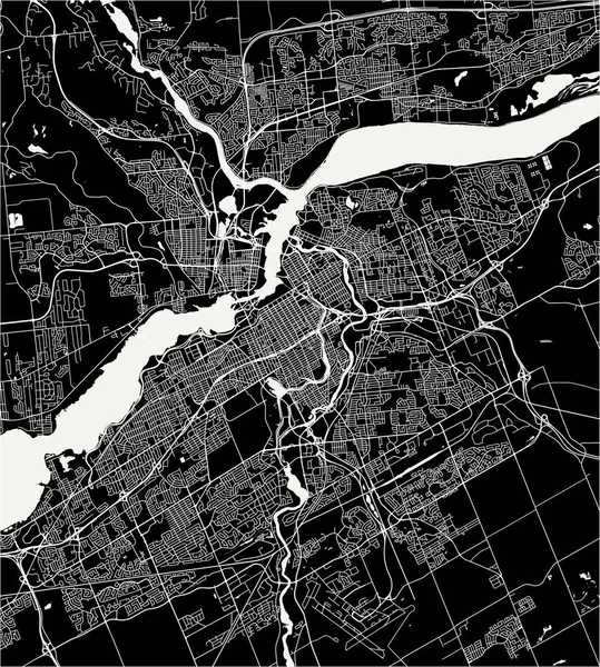 Carte de la ville d'Ottawa, Ontario, Canada — Image vectorielle