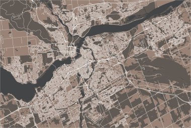 Şehir Ottawa, Ontario, Kanada haritası