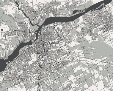 Şehir Ottawa, Ontario, Kanada haritası