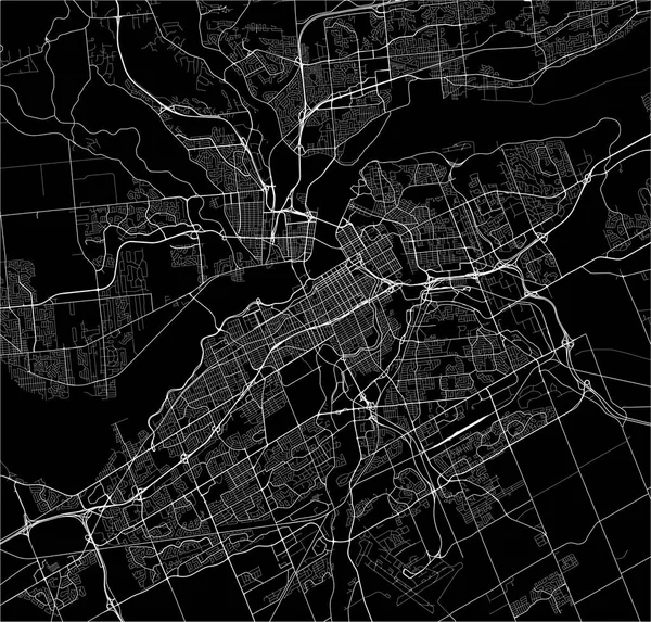 도시 오타와, 온타리오, 캐나다의 지도 — 스톡 벡터