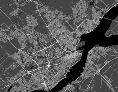Vector map of the city of Quebec, Canada clipart