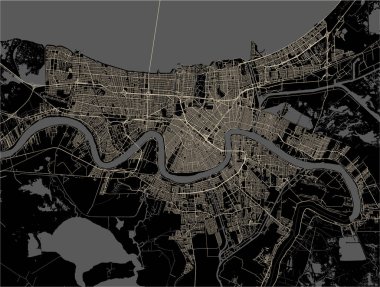 şehri New Orleans, Louisiana, ABD Haritası