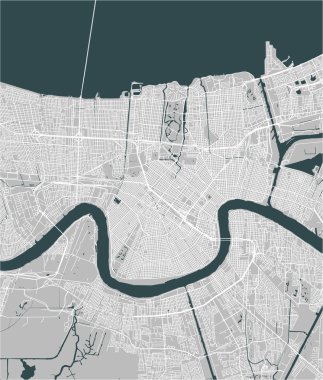 şehri New Orleans, Louisiana, ABD Haritası