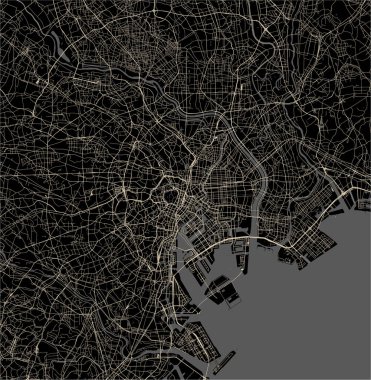 Tokyo şehri, Kanto, ada Honshu, Japonya Haritası