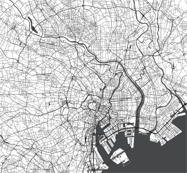 Tokyo şehri, Kanto, ada Honshu, Japonya Haritası