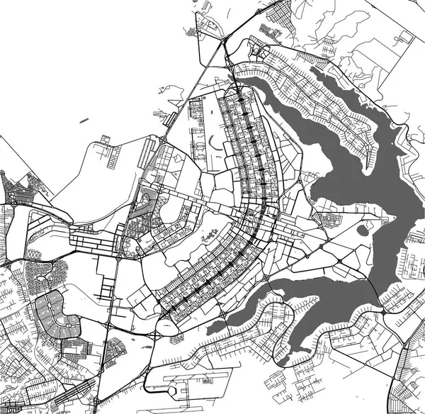 巴西首都巴西利亚市矢量地图 — 图库矢量图片