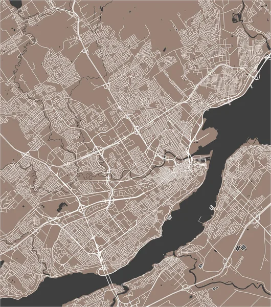 Vector Plattegrond Van Stad Van Quebec Canada — Stockvector