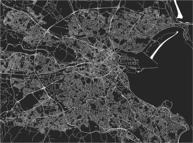 Dublin, İrlanda'nın şehrin vektör harita