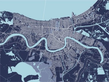 vektör New Orleans, Louisiana, ABD şehir haritası