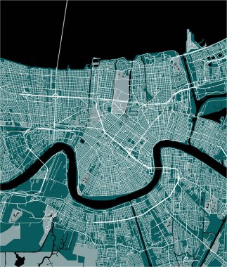 vektör New Orleans, Louisiana, ABD şehir haritası