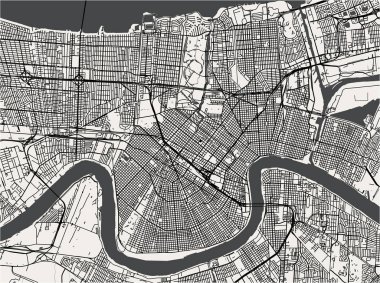 vektör New Orleans, Louisiana, ABD şehir haritası