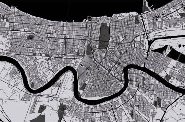 vektör New Orleans, Louisiana, ABD şehir haritası