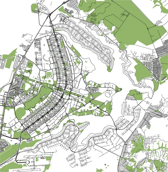 Vektorkarte Der Stadt Brasilien Der Hauptstadt Brasiliens — Stockvektor