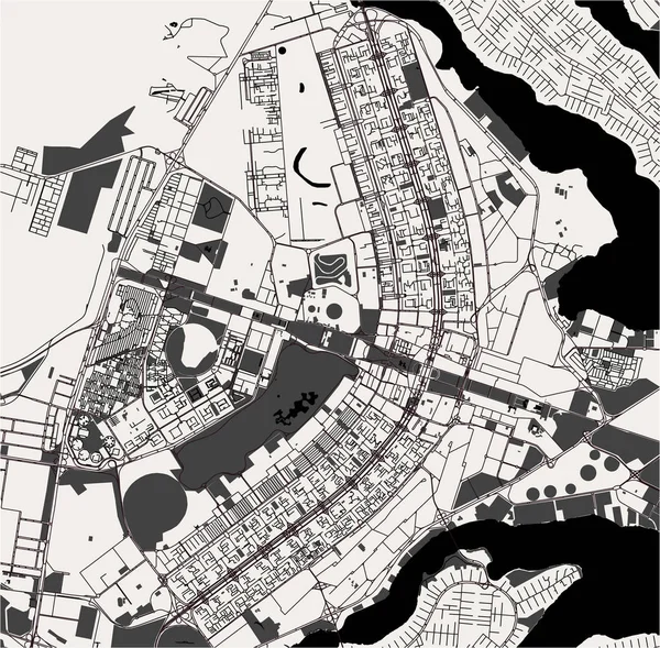 ブラジルの首都ブラジリア市のベクトル地図 — ストックベクタ