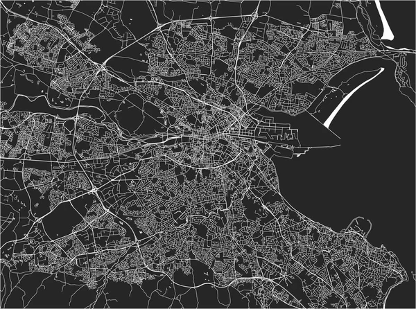 Carte Vectorielle Ville Dublin Irlande — Image vectorielle
