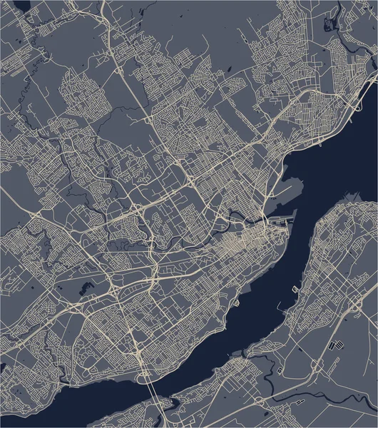 Mapa Vectorial Ciudad Quebec Canadá — Vector de stock