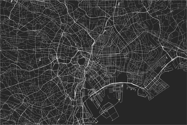 Vektor Karta Staden Tokyo Kanto Honshu Japan — Stock vektor