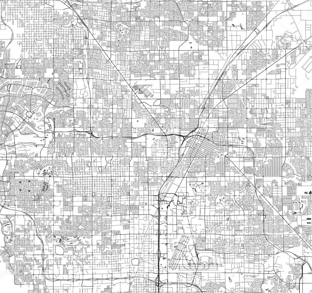 vector map of the city of Las Vegas, Nevada, USA