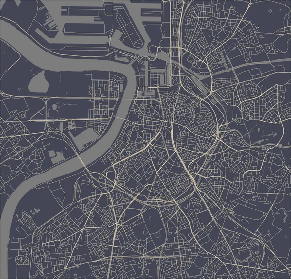 Vector Map City Antwerp Belgium — Stock Vector