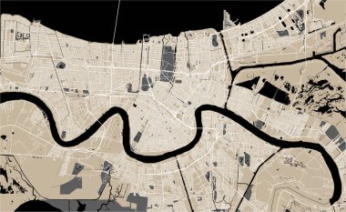 vektör New Orleans, Louisiana, ABD şehir haritası