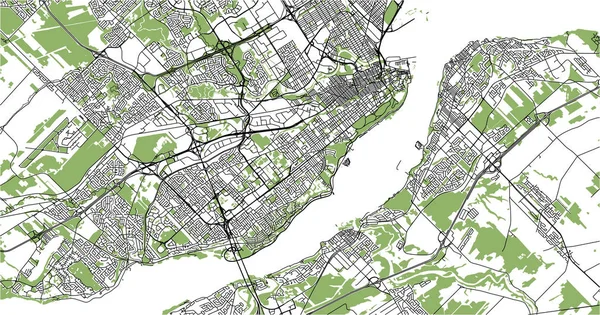 Vektör Quebec Kanada Şehir Haritası — Stok Vektör