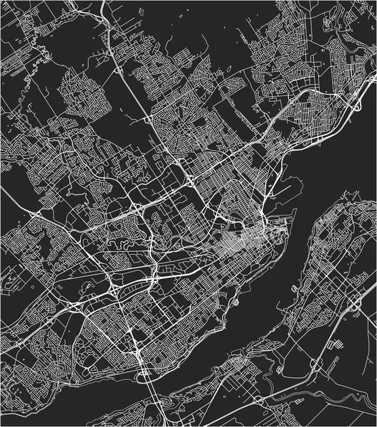 Mapa Vectorial Ciudad Quebec Canadá — Archivo Imágenes Vectoriales