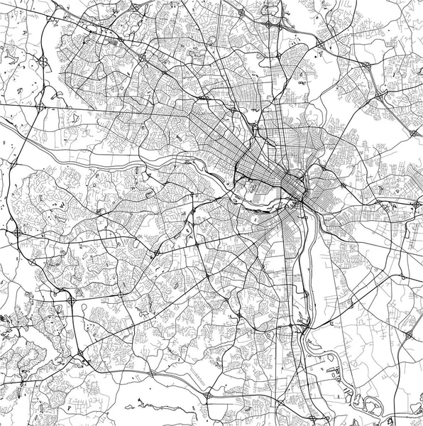 リッチモンド ヴァージニア 米国の都市のベクトル地図 — ストックベクタ