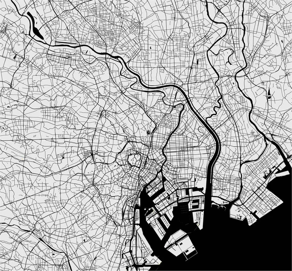 Carte Vectorielle Ville Tokyo Kanto Île Honshu Japon — Image vectorielle