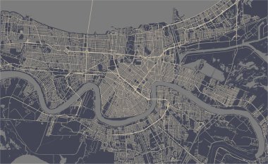 vektör New Orleans, Louisiana, ABD şehir haritası