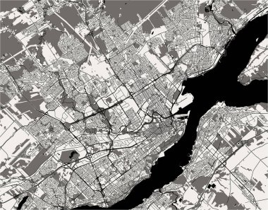 Vektör Quebec, Kanada şehir haritası