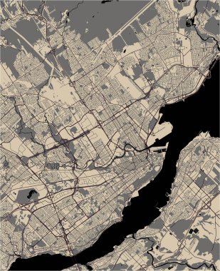 Vektör Quebec, Kanada şehir haritası