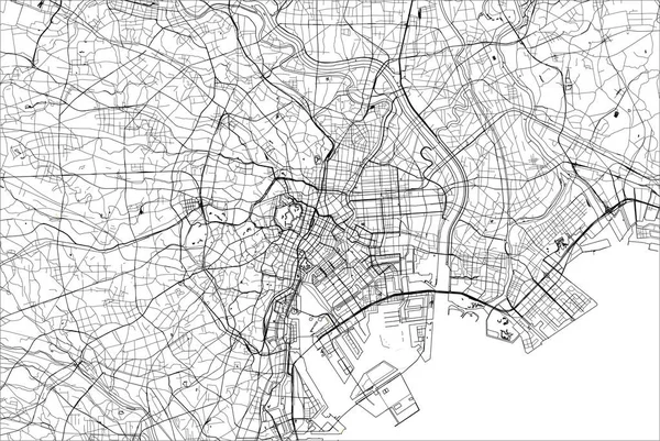 Vektoros Térkép City Tokyo Kanto Sziget Honshu Japán — Stock Vector